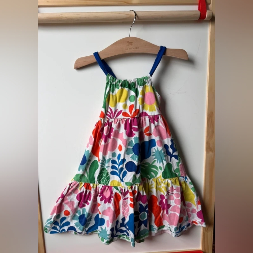 Colorful Floral Tiered Sundress for Girls - Multicolor